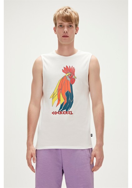 Cockerel Tank-Top Beyaz