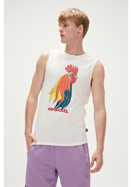 Cockerel Tank-Top Beyaz