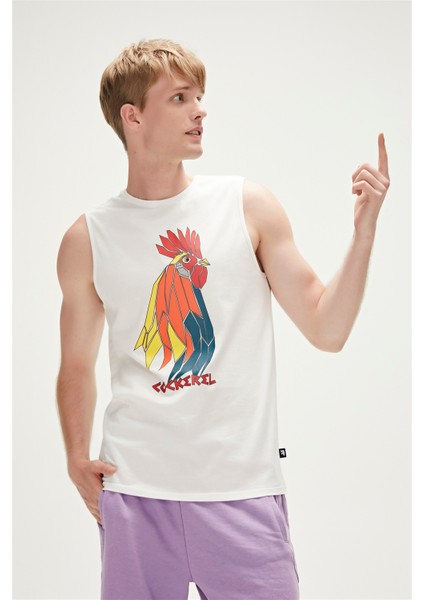 Cockerel Tank-Top Beyaz