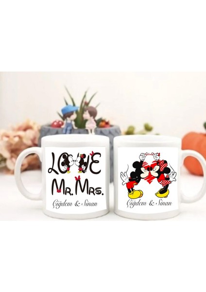 Sevgililer Günü Mickey Minnie Baskılı lik Kupa Bardak