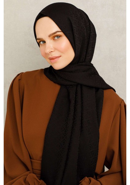 Pamuk Jakarlı Küçük Kare Desen Şal