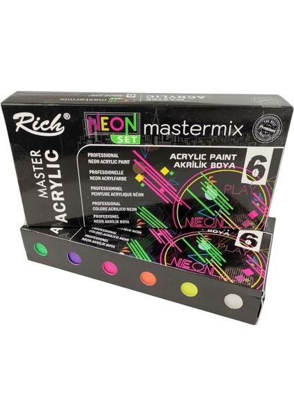 Mastermix Akrilik Neon Boya Seti 60 Ml.x 6 Renk AKR-060-09710