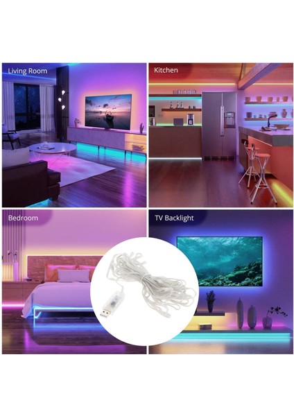 USB LED Şerit Lambası 5m Renk Değiştirme Ile Müzik Için 5W (Yurt Dışından)