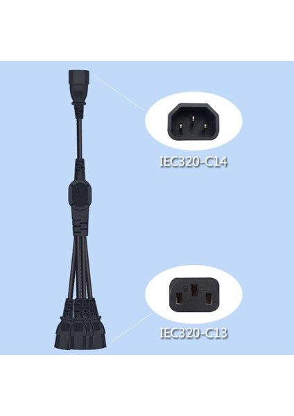 10A C14 Erkek Fiş 4XC13 Kadın Gücü IEC320 Y Sonratör Adaptör Kablo Kablosu (Yurt Dışından)