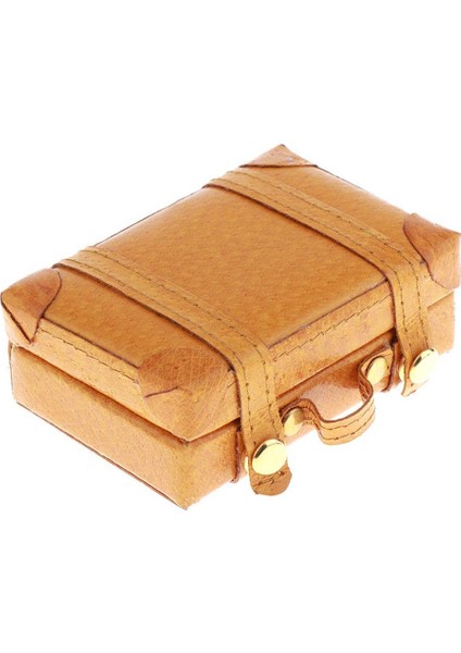 1: 6 Ölçekli Minyatür Vintage Bavul Seyahat Bagaj Bebek Evi Bebek Yellow (Yurt Dışından)