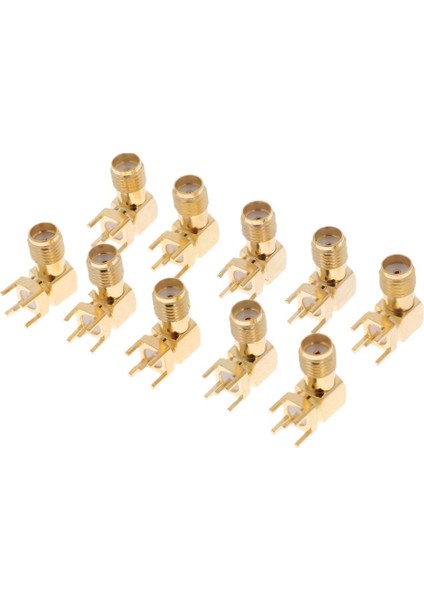 10 Adet Lot Dişi 90 Derecelik Lehim Pcb Montaj Konnektörü Adaptörü Rf Konektörü (Yurt Dışından)