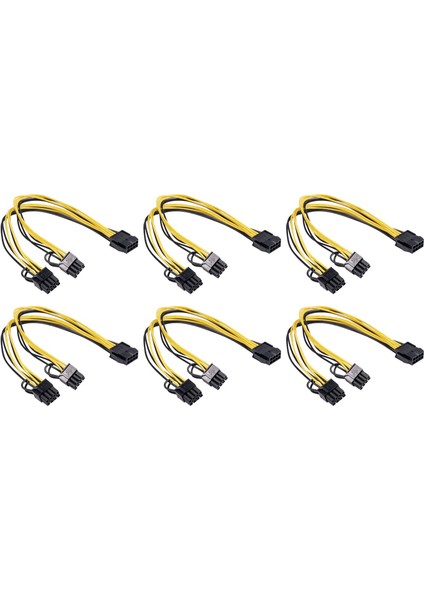 Amagogo Splitter 30CM Grafik Kartı 18AWG Konnektörü Pcıe Kablosu 6 Parça (Yurt Dışından)