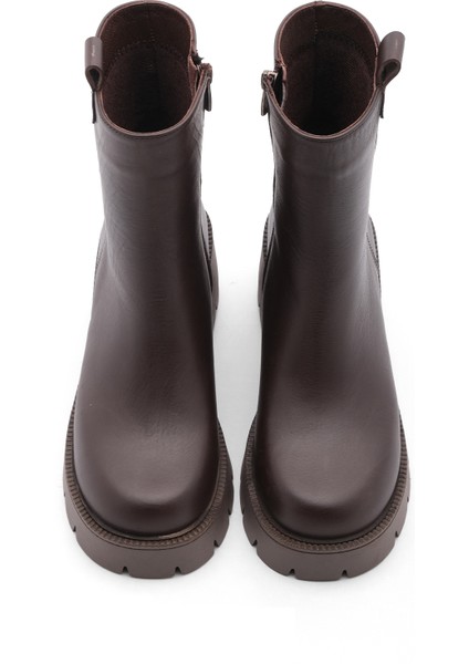 Kadın Hakiki Deri Günlük Bot Kalın Tırtıklı Taban Fesko modelleri