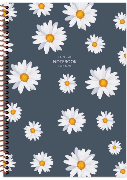 A4 Çizgili Defter La Plume Flowers - Çiçek