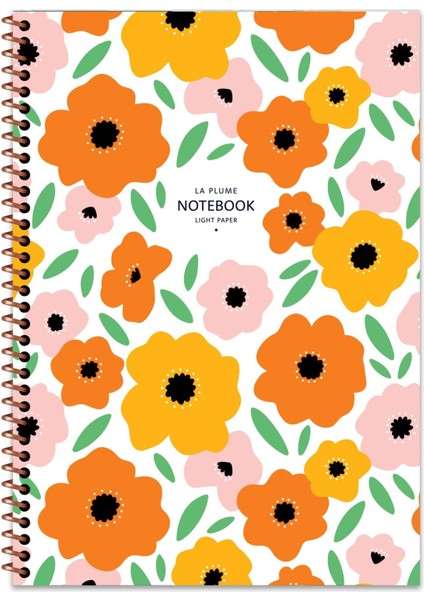 A4 Çizgili Defter La Plume Flowers - Rengarenk