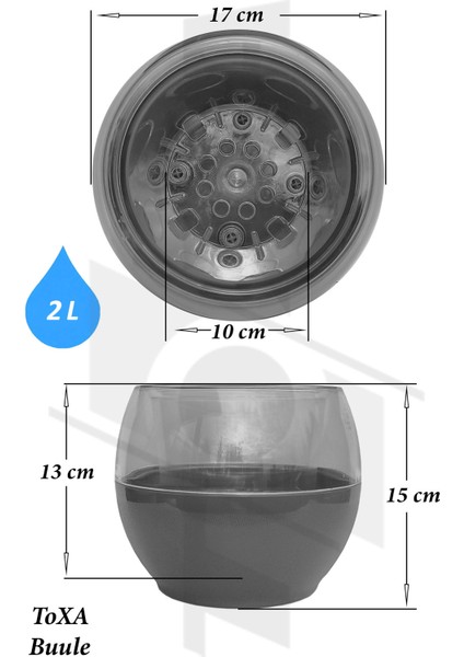 Buule Orkide Saksısı Beyaz 2 Litre 17CM Drenajlı Yuvarlak Kristal Plastik Tasarım Saksı Bl-By fiyatları
