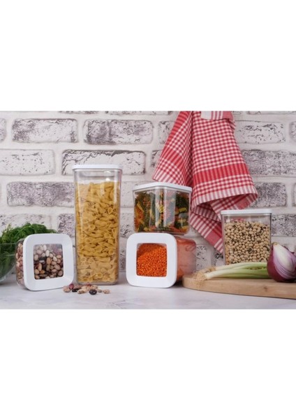 12 Li Set 700 ml Kare Vakumlu Saklama Kabı