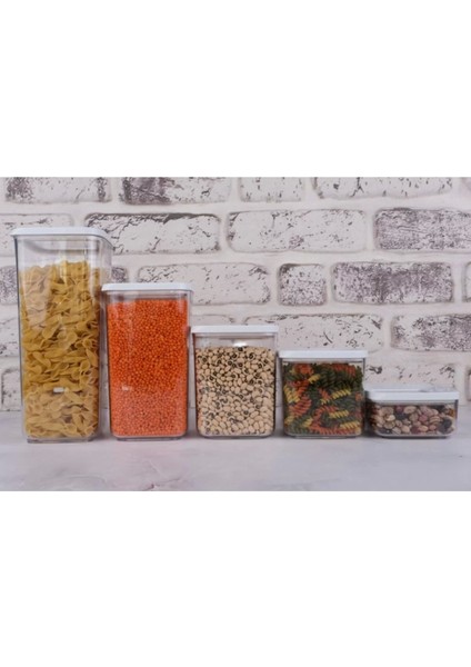 12 Li Set 700 ml Kare Vakumlu Saklama Kabı