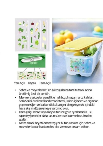 Sera Set 3'lü Sebze ve Meyve Saklama Kabı Hsgl ( 800-2X1.8 )