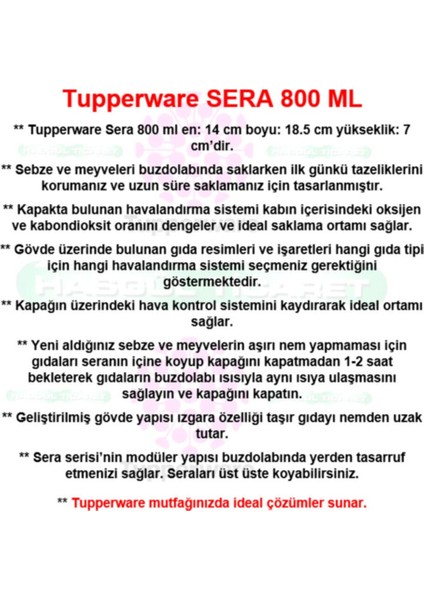Sera 800 ml 2'li Sebze Meyve Saklama Kabı Hsgl