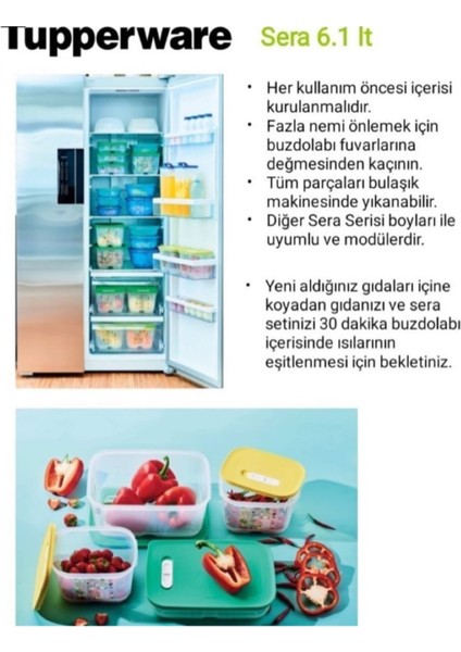 Tupperaware Sera Buzdolabı Saklama Kabı 4.4 Lt modelleri
