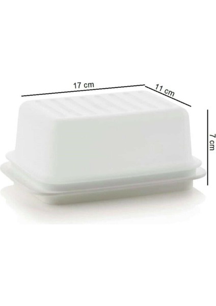Kapaklı Tereyağlık Eko Tereyağ Margarin Saklama Kabı Hsgl Beyaz