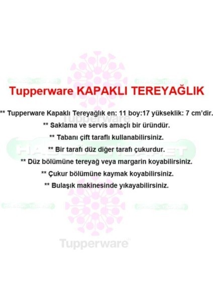 Kapaklı Tereyağlık Eko Tereyağ Margarin Saklama Kabı Hsgl Beyaz