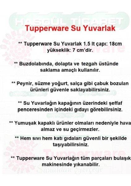 Su Yuvarlak 1.5 Lt Kurabiye Kutusu Kırmızı Saklama Kabı Hsgl