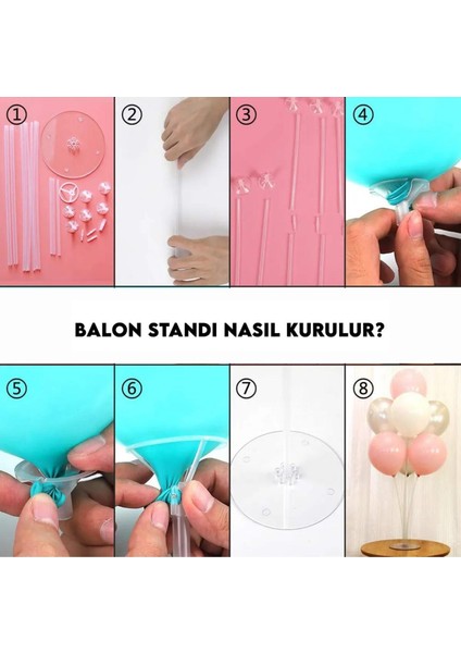 2 Adet 7li Balon Standı & Balon Süsleme Standı & Yerli Üretim & Doğum Günü Parti Süsleme fırsatları