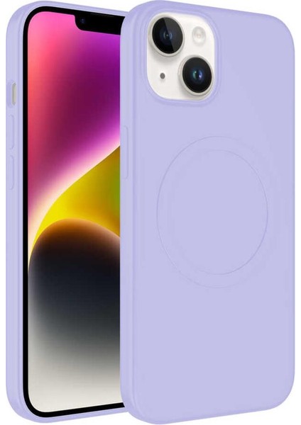 Apple iPhone 13 Kılıf Magsafe Wireless Şarj Özellikli Pastel Renk Silikon Mat Kapak