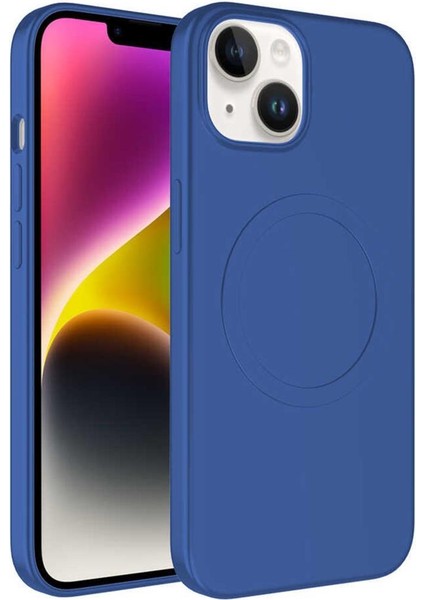 Apple iPhone 13 Kılıf Magsafe Wireless Şarj Özellikli Pastel Renk Silikon Mat Kapak