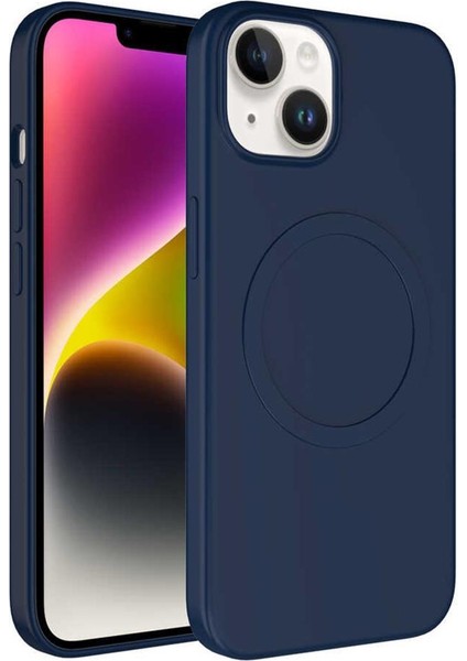 Apple iPhone 13 Kılıf Magsafe Wireless Şarj Özellikli Pastel Renk Silikon Mat Kapak