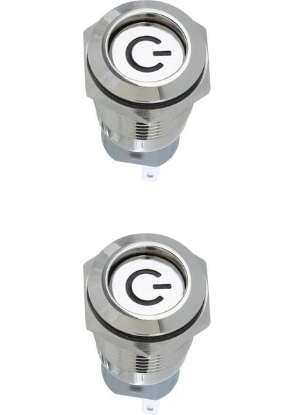 2 Adet 16MM DC12V LED Yay Mandal Push Düğmesi + Yeşil (Yurt Dışından)