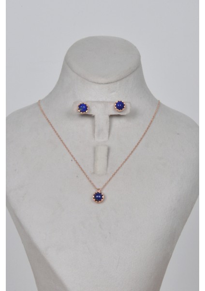 Lapislazuli Taşlı Gümüş Set