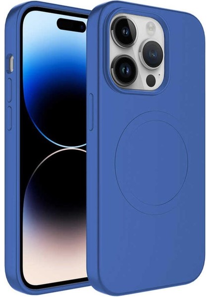 Apple iPhone 13 Pro Max Kılıf Magsafe Wireless Şarj Özellikli Pastel Renk Silikon Mat Kapak