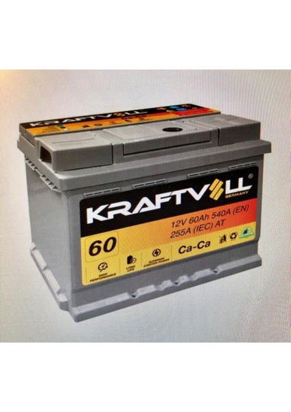 12V 60 Ah L2 Uyumlu Kraftvoll 12V 60AH fiyatları