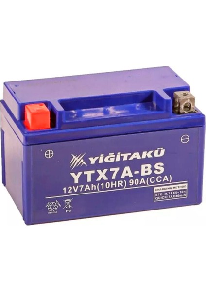 Yiğit Akü 12 V 7 Ah (C10) YTX7A-BS Motorsiklet Aküsü