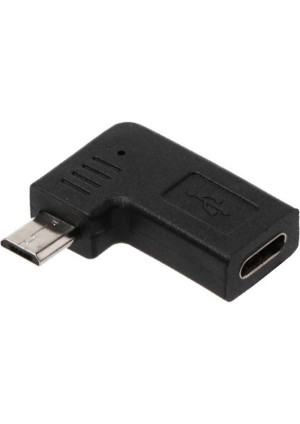 90 Derece Mikro USB Erkek To Tip C Kadın Sağ Açısı Erkek USB Adaptörü Sağ (Yurt Dışından)