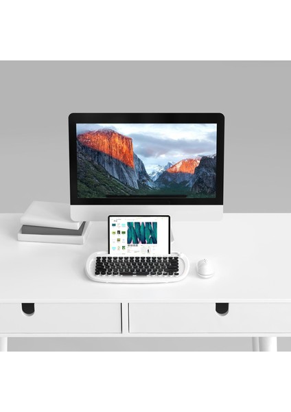 79 Keys Kablosuz Bluetooth Klavye Kompakt Çok Function , Oyun Siyah Beyaz (Yurt Dışından)