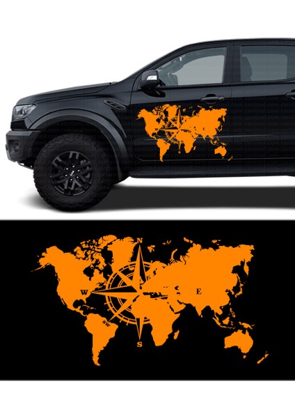 Dünya Pusula Off Road Karavan STICKER-S1787