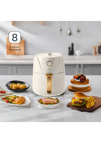 Airfryday 2504H 8 Farklı Programlı Airfryer 4,3 Lt Yağsız Fritöz