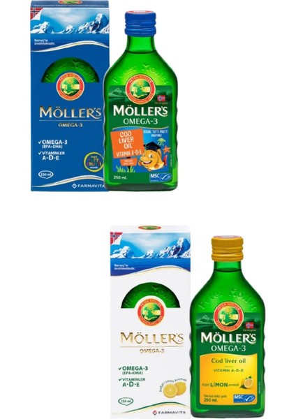 Omega 3 Limonlu 250 ml +Möller's Tutti Frutti 250 ml