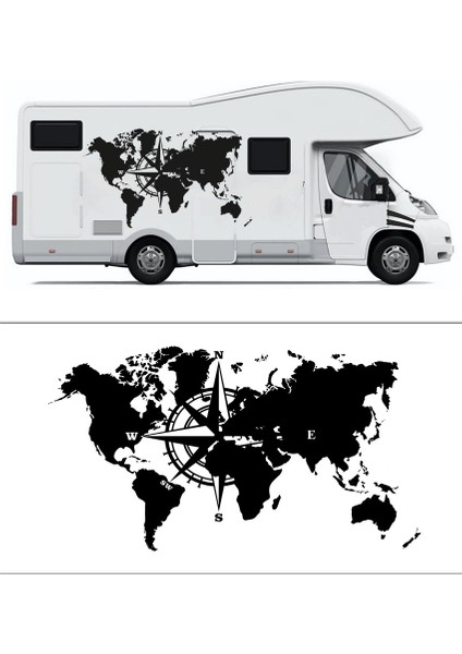 Dünya Pusula Off Road Karavan STICKER-S1787