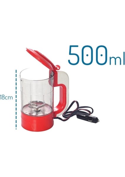 Termostatlı Araç Içi Oto Su Isıtıcısı Kettle 12V 500ML Şahika