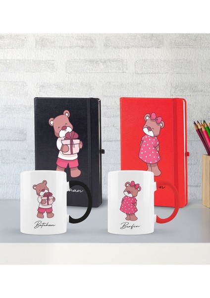 Kişiye Özel Sevgili Temalı 2’li Defter Kupa Hediye Seti, Sevgiliye Hediye, Sevgililer Günü Hediyesi-10