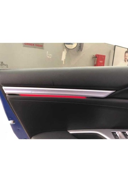 Honda civic fc5 uyumlu kapı iç çıtası ambiyans kırmızı 4 parça 2016+ fiyatları