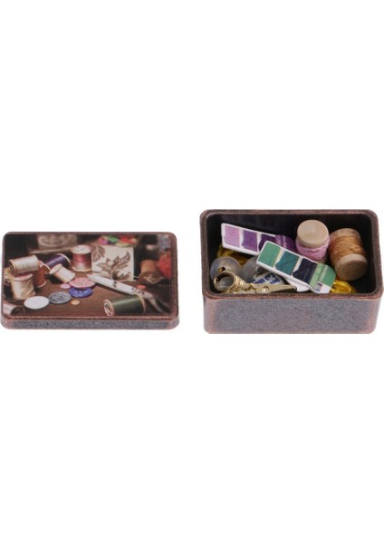 2xdollhouse Minyatür Vintage Dikiş Araçları Kiti Metal Kutusu 1/12 Pcs (Yurt Dışından) indirimleri