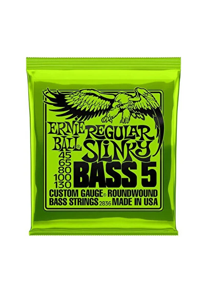 Ernie Ball P02836 Regular Slinky Nickel 45-130 (5 Telli) Bas Gitar Teli