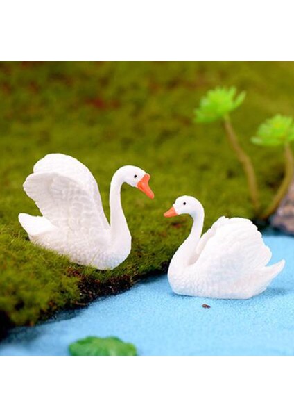 2 Pcs Minyatür Dollhouse Reçine Mini Swan Peri Bahçesi Terrarium Dekor Bonsai (Yurt Dışından) fiyatları