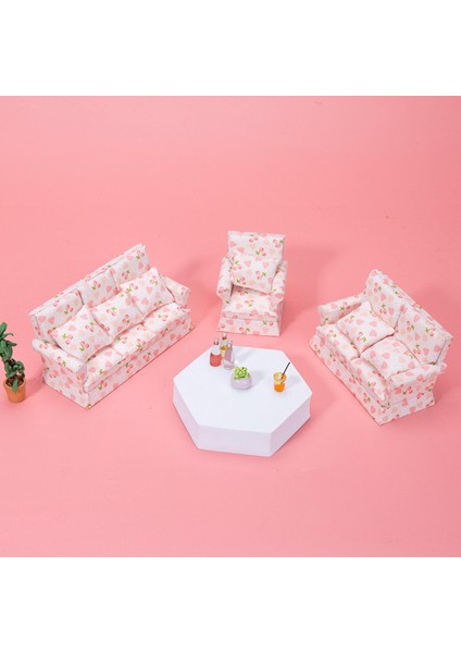 Dollhouse Sofa Dollhouse Minyatür Aksesuarlar Dollhouse Mobilya Minyatür Üç Koltuk (Yurt Dışından)