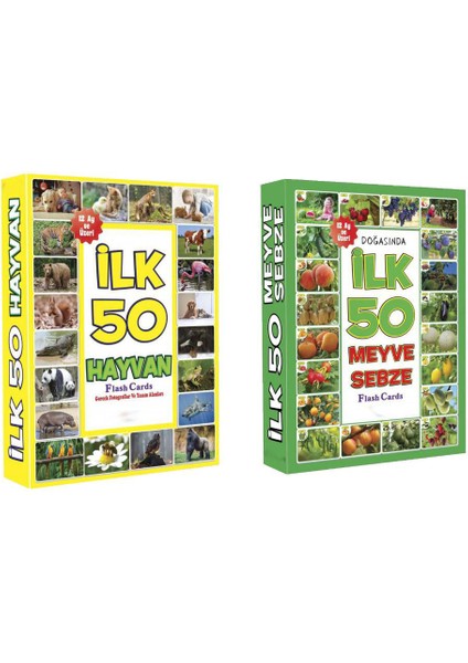 2li Eğitici Kartlar Set, Ilk Meyveler, Ilk Hayvanlar