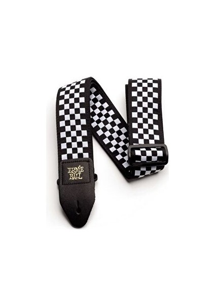 P04149 - Black & White Checkered Jacquard Gitar Askısı