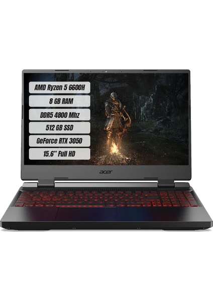 Nitro 5 AN515-46 AMD Ryzen 5 6600H 8GB 512GB SSD RTX3050 Freedos 15.6" FHD 144 Hz Taşınabilir Bilgisayar NH.QGXEY.001