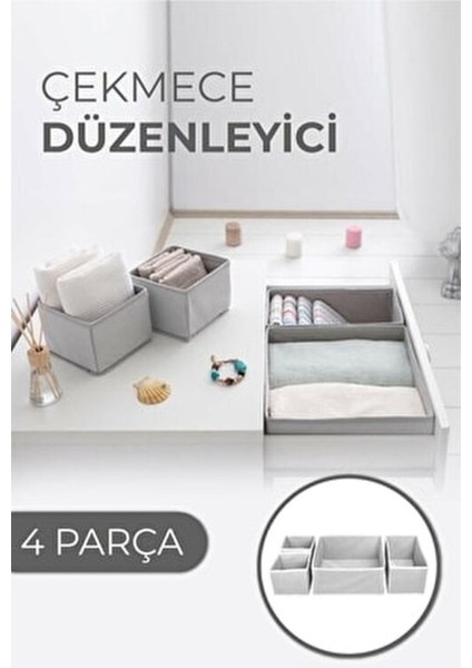 Smyak Alas 2' Li 4'lü Çok Amaçlı Dolap Içi ve Çekmece Içi Düzenleyici Organizer Kutu Seti 4.9 13