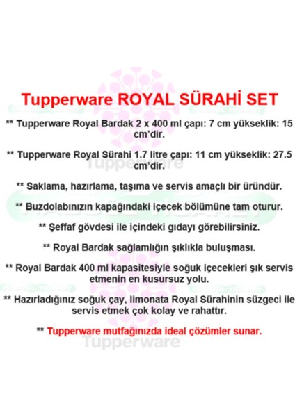 Royal Sürahi Bardak Set ( Sürahi 1.7 Lt-2xbardak ) Hsgl